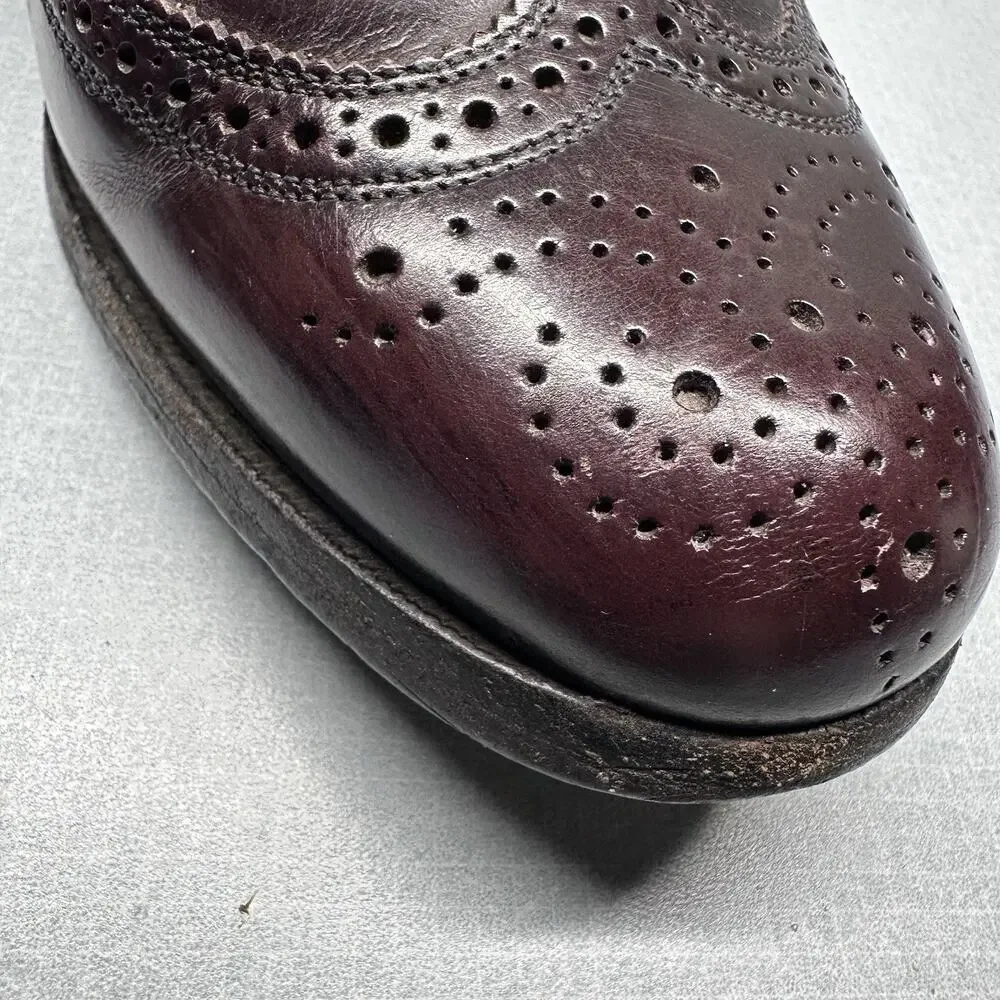 Men's Florsheim Imperial‎ Kenmoor Longwing Oxfords Dress Shoes SZ 7.5 D Burgundy